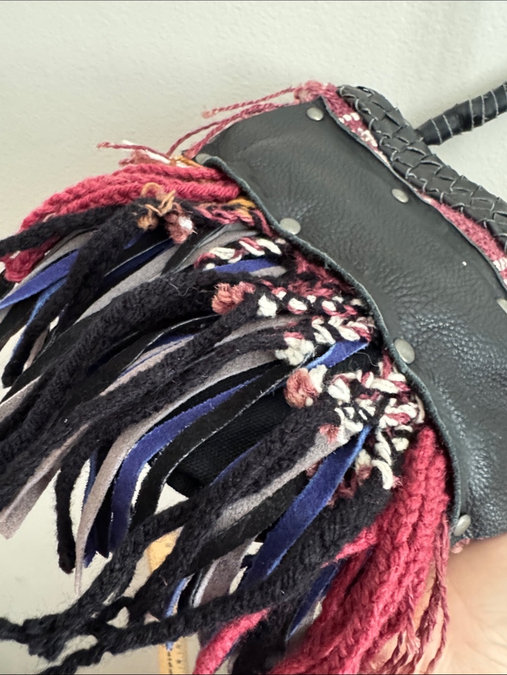 Free people small fringe crossbody bag purse festival concert boho leather - Picture 7 of 8